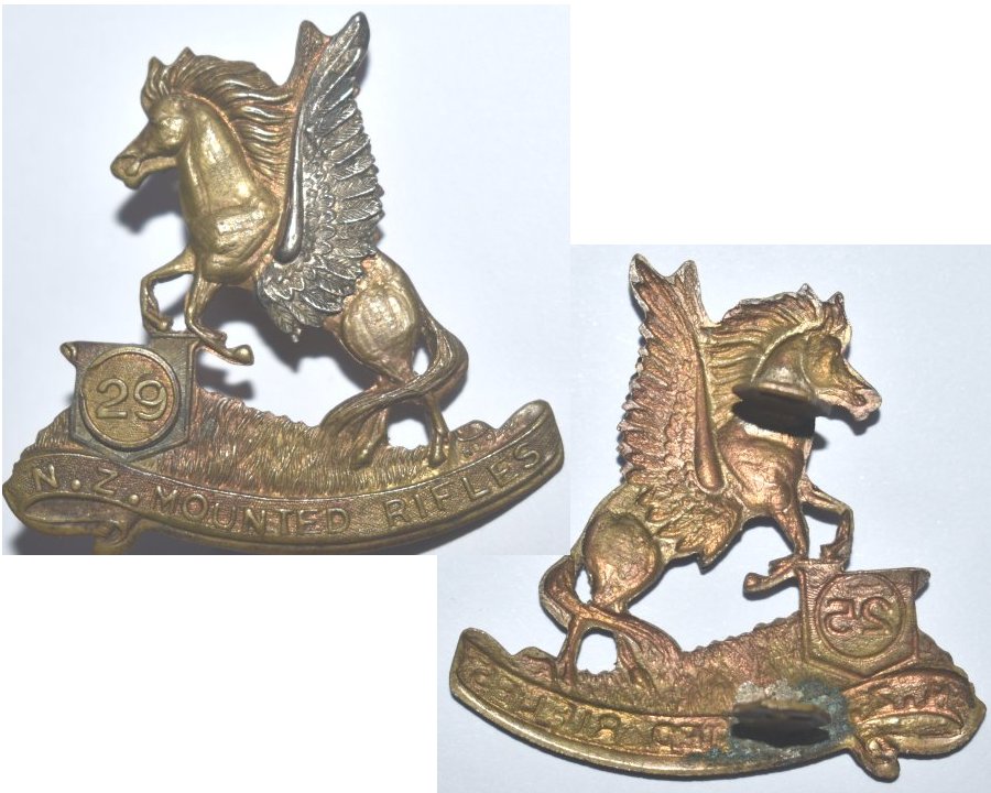 B04/203b. PEGASUS WINGED HORSE cap badge, with  29 in circlet