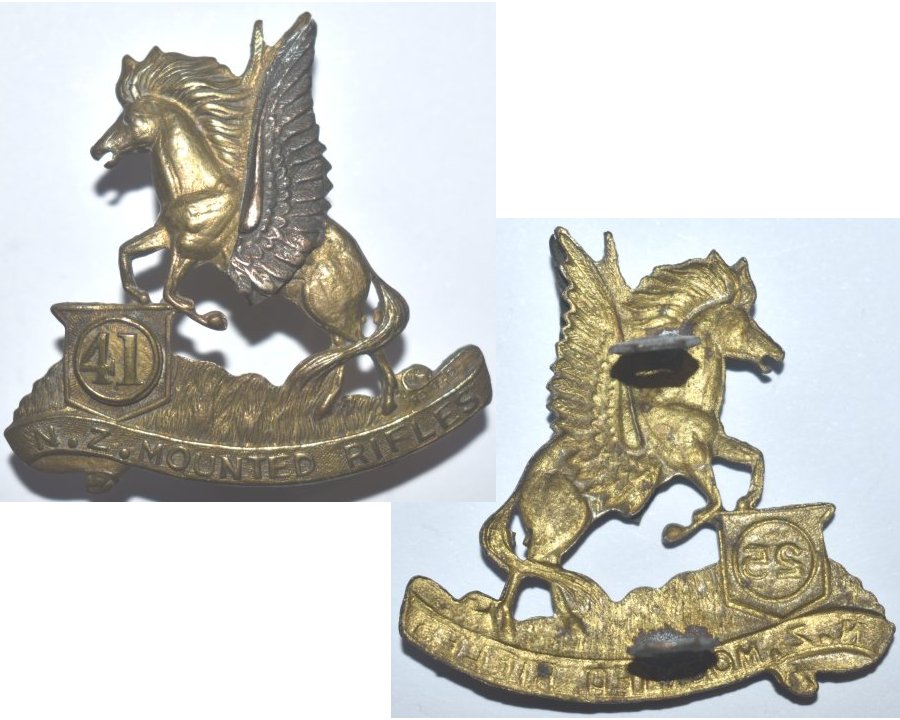 B04/203g. PEGASUS WINGED HORSE cap badge, with  41 in circlet
