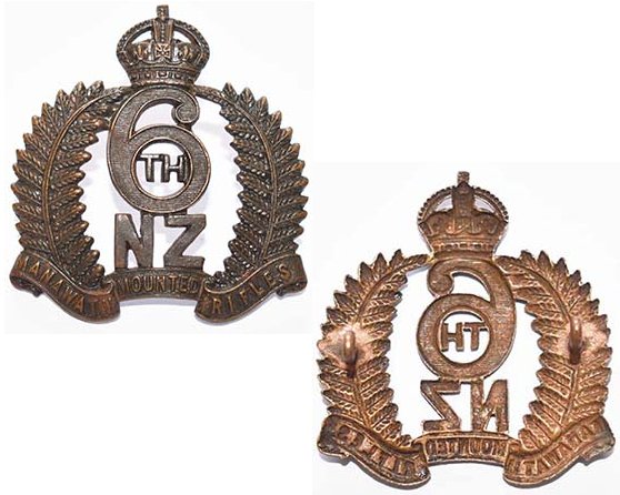 B05/043. 6th (MANAWATU) MOUNTED RIFLES, cap badge, bronze