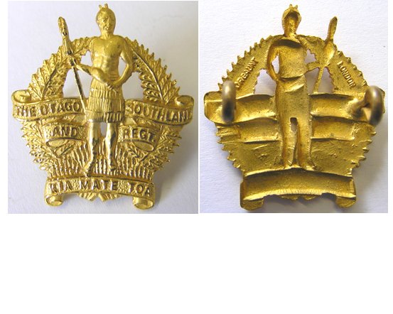 B06/043. OTAGO & SOUTHLAND REGIMENT cap/collar, gilt