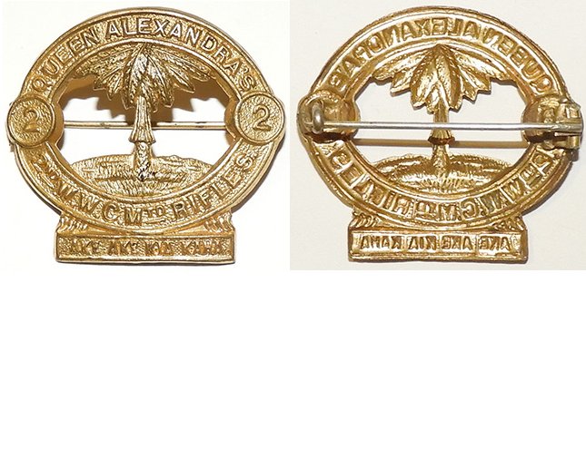 B05/012. 2nd (WELLINGTON WEST COAST) MOUNTED RIFLES cap/collar
