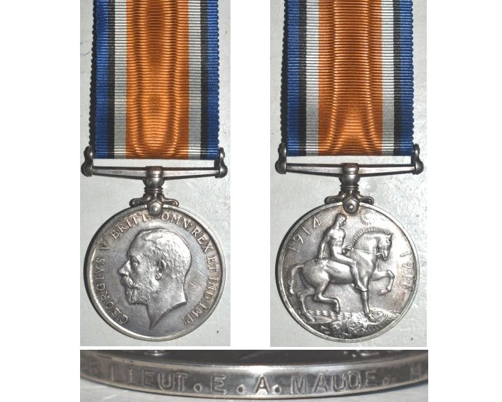 CM0115. 1914/20 WAR MEDAL - 30106 LIEUT. MAUDE K.I.A. 13/2/1917