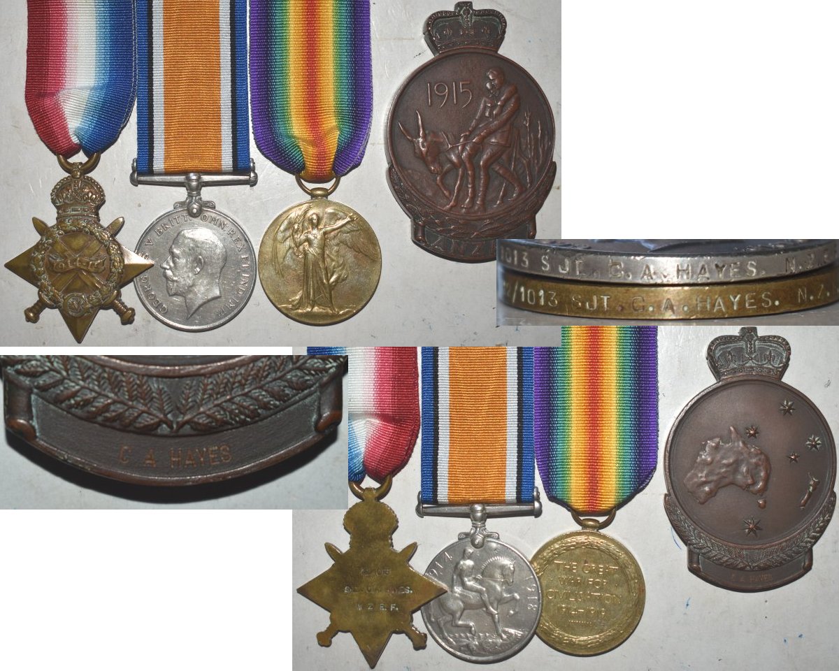 CM0186. 1914/15 STAR TRIO, GALLIPOLI MEDALLION 1967 - Auck. Infy