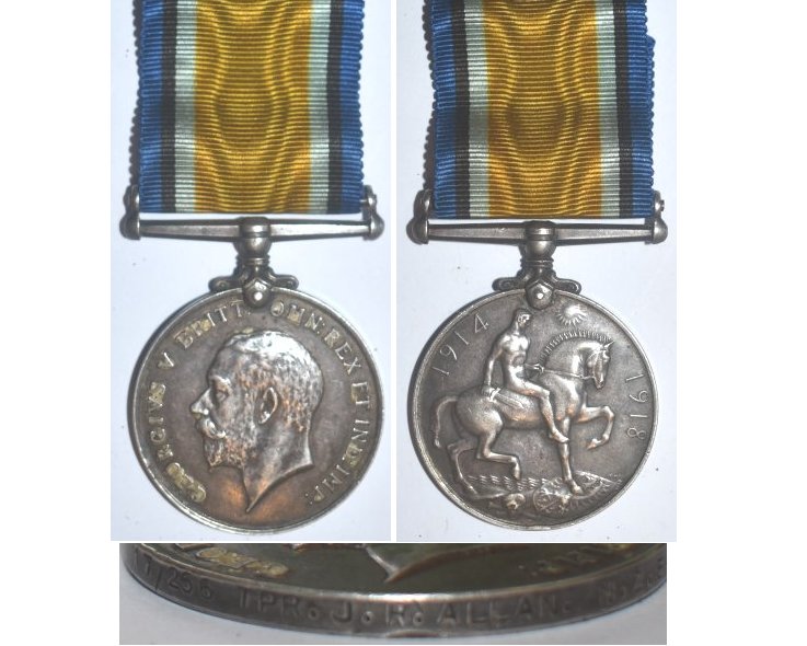 CM0255. 1914/20 WAR MEDAL - 17/206 TPR. J.R.ALLAN, NZEF
