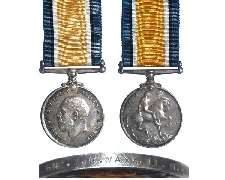 CM0260. 1914/20 WAR MEDAL - 34525 GNR I.C.MAXWELL, NZEF