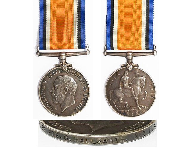 CM0265. 1014/20 WAR MEDAL - 63732 PTE. G. HALLGARTH, NZEF