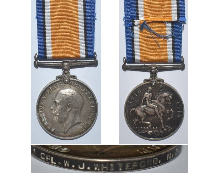 CM0264. 1914/18 WAR MEDAL - 78101 CPL. W.J.WHITEFORD, NZEF