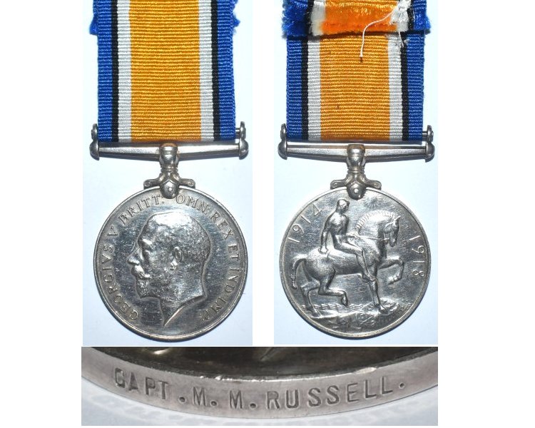 CM0269. 1914/20 WAR MEDAL - CAPT. M.M.RUSSELL - Doctor, RAMC