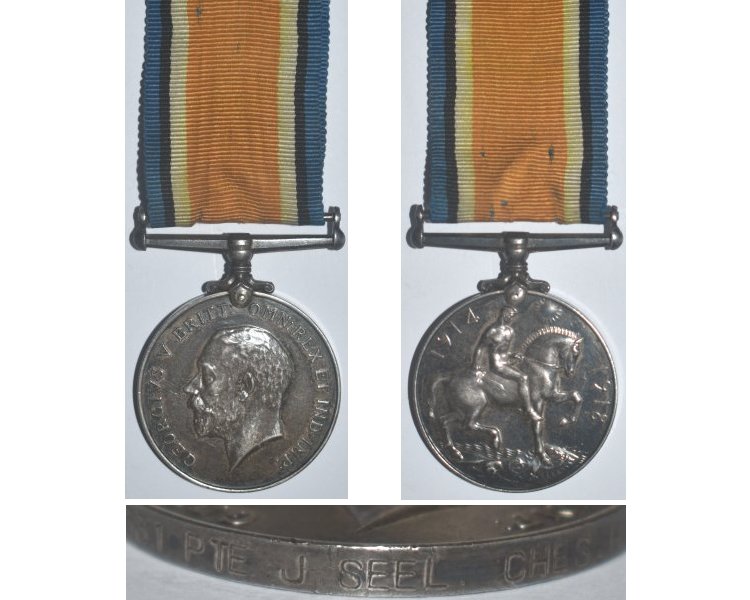CM0270. 1914/20 WAR MEDAL - 10331 Pte. J. Steel, Cheshire Regt.