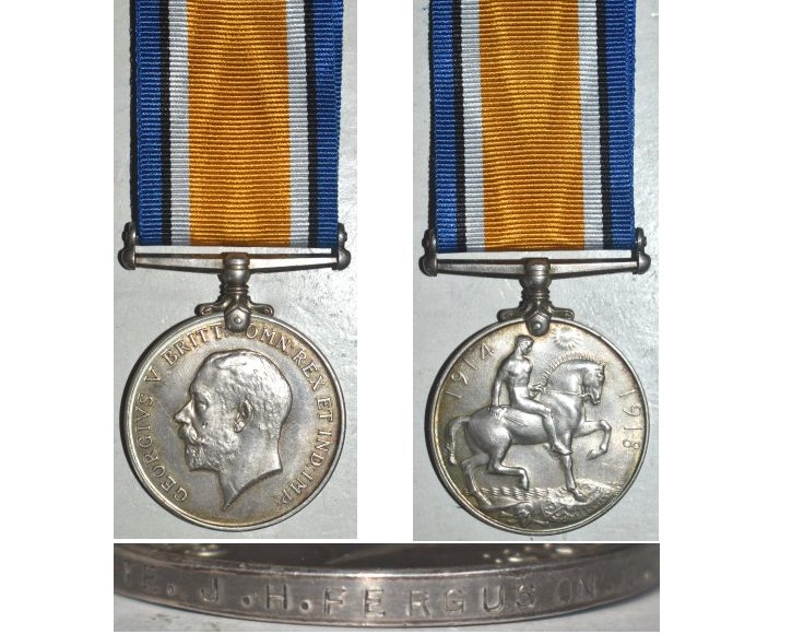 CM0266. 1914/20 WAR MEDAL - 75673 PTE. J.H.FERGUSON NZEF