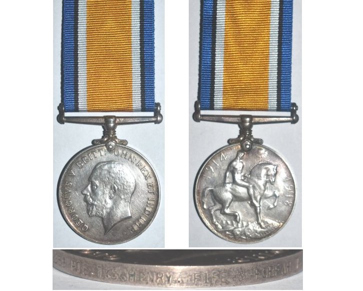 CM0271. 1914/20 WAR MEDAL - 2359 PTE. I.B.HENRY, F & F Yeo.