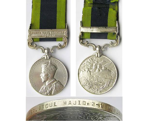 CM0405. INDIA G.S.M. GVR clasp NWF 1930-31 - 2-1 Punjab Regt.