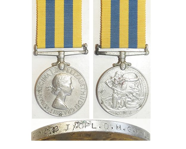CM0615. KOREA MEDAL 1953 – 204072 T/CPL.D.H.GAMBLE