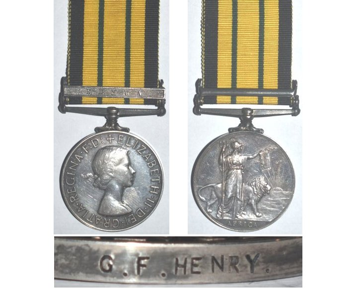 CM0624. AFRICA GENERAL SERVICE MEDAL	EIIR Clasp KENYA – G. Henry