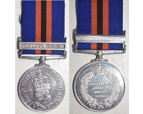 CM0650. NZGSM (WARLIKE) 1992 clasp MALAYA 1960-64 - RNZA