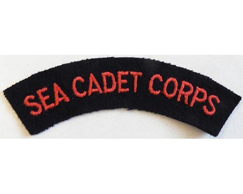 CST066. SEA CADET CORPS red woven on black wool