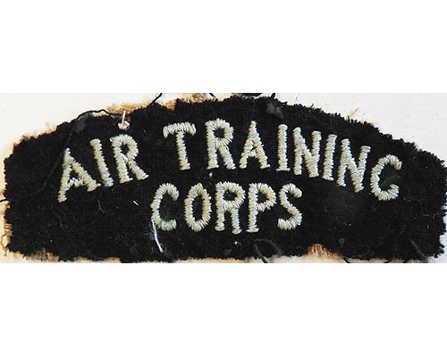 CST078. AIR TRAINING CORPS, light blue woven on black wool