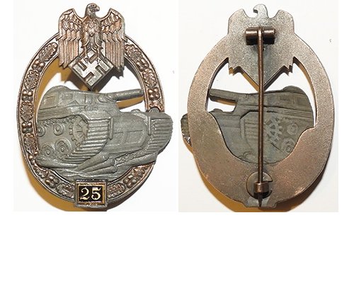 CY022. Copy PANZER ASSAULT BADGE IN BRONZE for 25 engagements