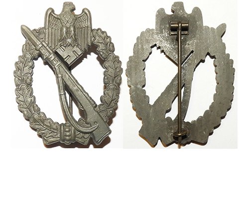 CY030. Copy INFANTRY ASSAULT BADGE IN SILVER, Floch manufacture