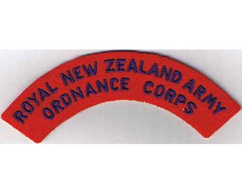 CST048. ROYAL N.Z. ARMY ORDNANCE CORPS, blue on red