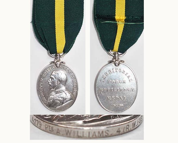 ESA048. TERRITORIAL FORCE EFFICIENCY MEDAL GVR - 4.Rl. Welsh Fus