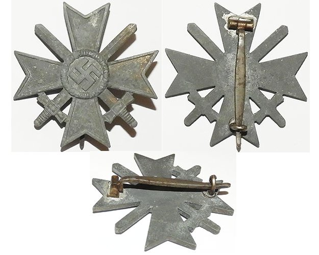 FM0313. WAR MERIT CROSS 1st Class 1939 with swords, zinc type