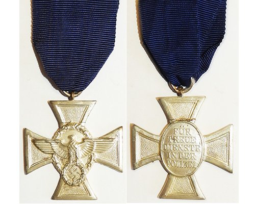 FM0381. GERMAN POLICE 18yrs SERVICE CROSS in silver