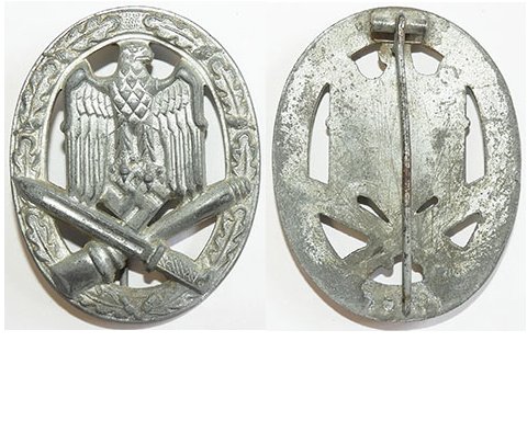 FM0486. GERMAN GENERAL ASSAULT BADGE, missing bottom hook