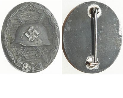 FM0581. WOUND BADGE 1939 in silver, zinc turned grey, no maker