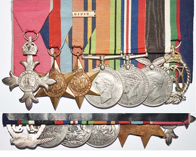 GAL008. M.B.E. MOUNTED GROUP OF SEVEN – RNZNVR