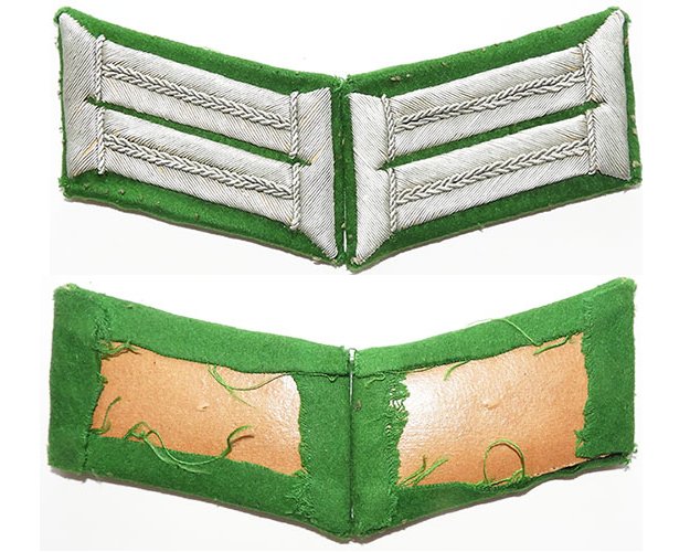 GC1201. PAIR WEHRMACHT JAGER OFFICER’S COLLAR TABS