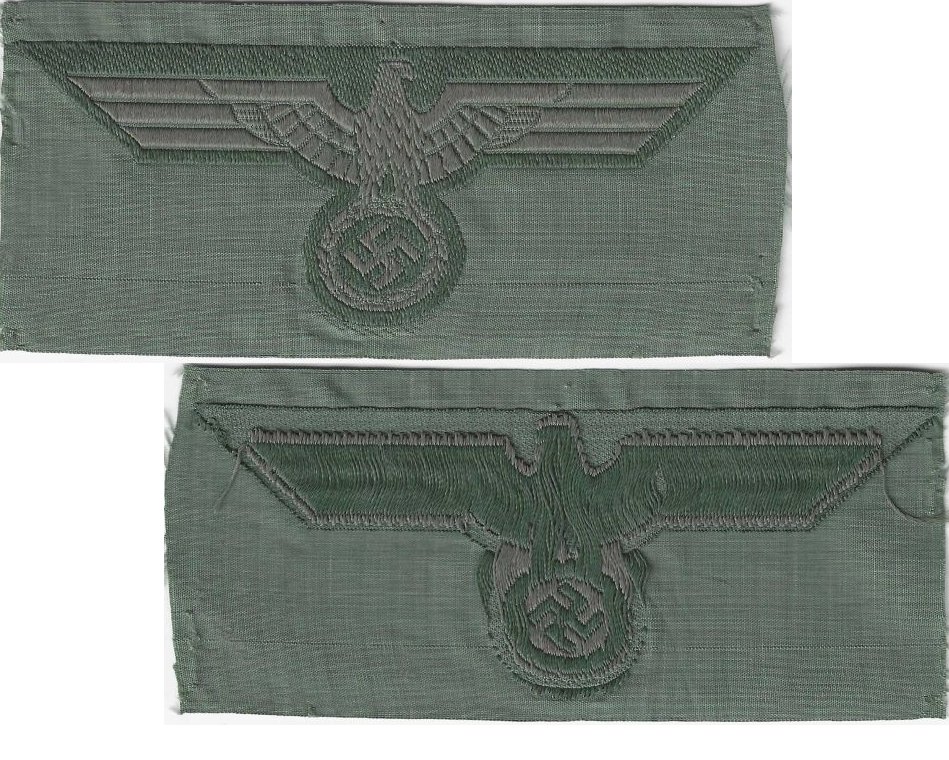 GC2152. WEHRMACHT BREAST EAGLE, bevo weave, grey cotton, uncut