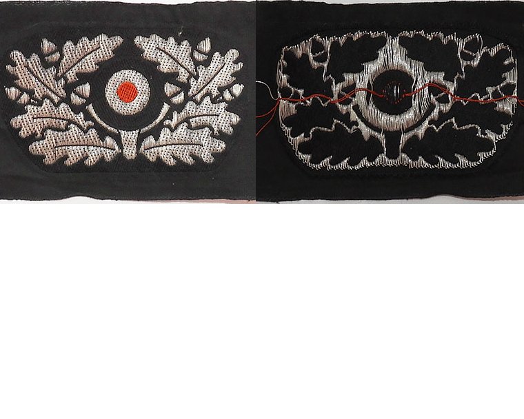 GC2225. WEHRMACHT OFFICER’S CAP COCKADE, silver bevo weave