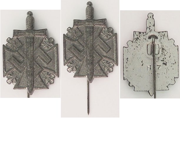 PIN030. GERMAN WAR VETERANS FUND RAISING BADGE, grey metal