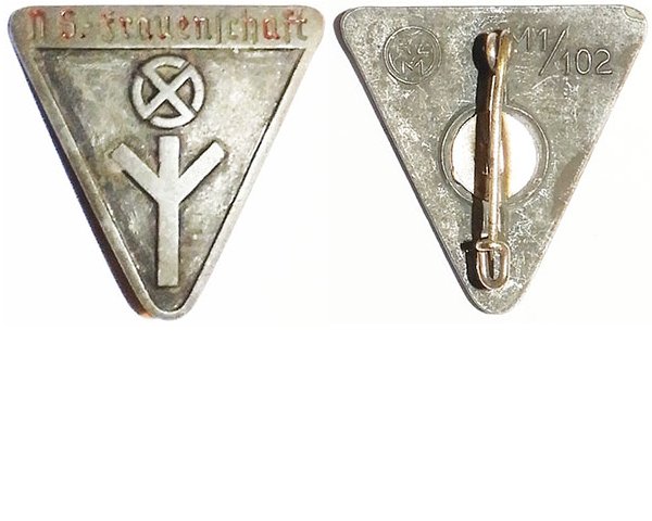 PIN041. N S - FRAUENSCHAFT triangular zinc badge - RZM 1/102