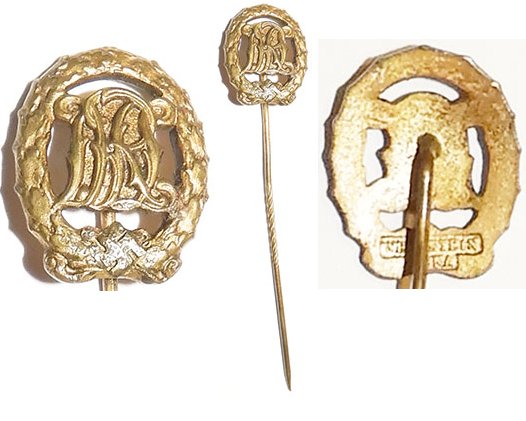 PIN045. DRL GOLD SPORTS AWARD STICK PIN