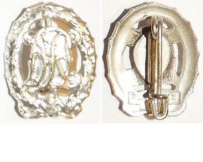 PIN047. DRL SILVER SPORTS AWARD LAPEL, brooch back