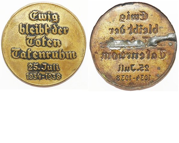 PIN229. EWIG BLEIBT DER TOTEN TATENRUHM 25.JULI 1934-1938