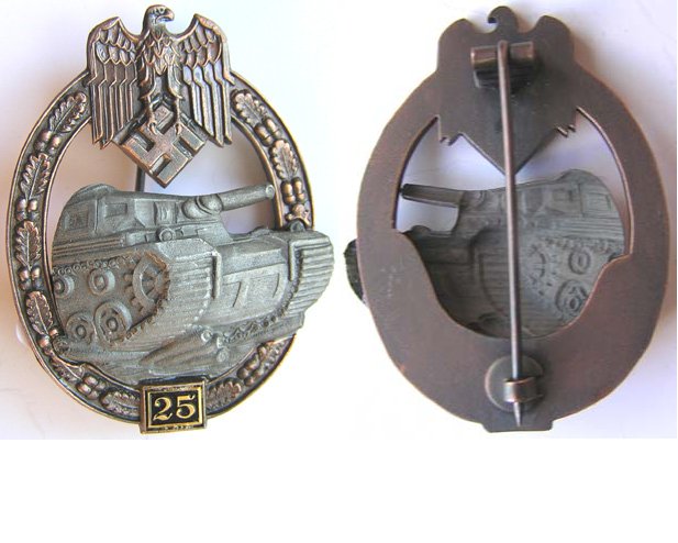 CY035. Copy PANZER ASSAULT BADGE in Bronze for 50 engagements