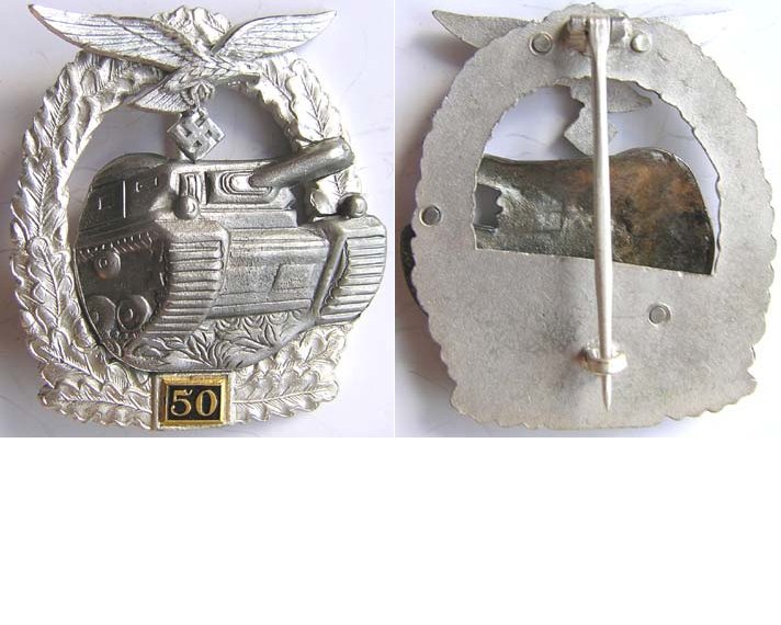 CY041. Copy LUFTWAFFE PANZER ASSAULT BADGE for 50 engagements