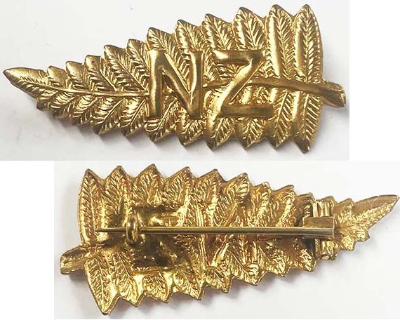 SH032. GOLD PLATED NEW ZEALAND FERN LEAF RIGHT COLLAR SWEETHEART