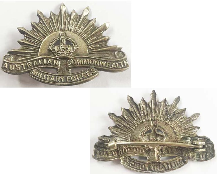 SH035. AUST. COMM. MILITARY FORCES SILVER PLATED SWEETHEART