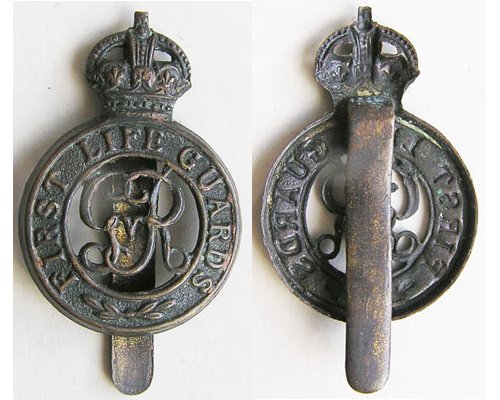 UKB1201. FIRST LIFE GUARDS, GVR, cap badge