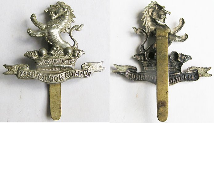 UKB1213. 7th DRAGOON GUARDS, cap badge, white metal (pre-1906)