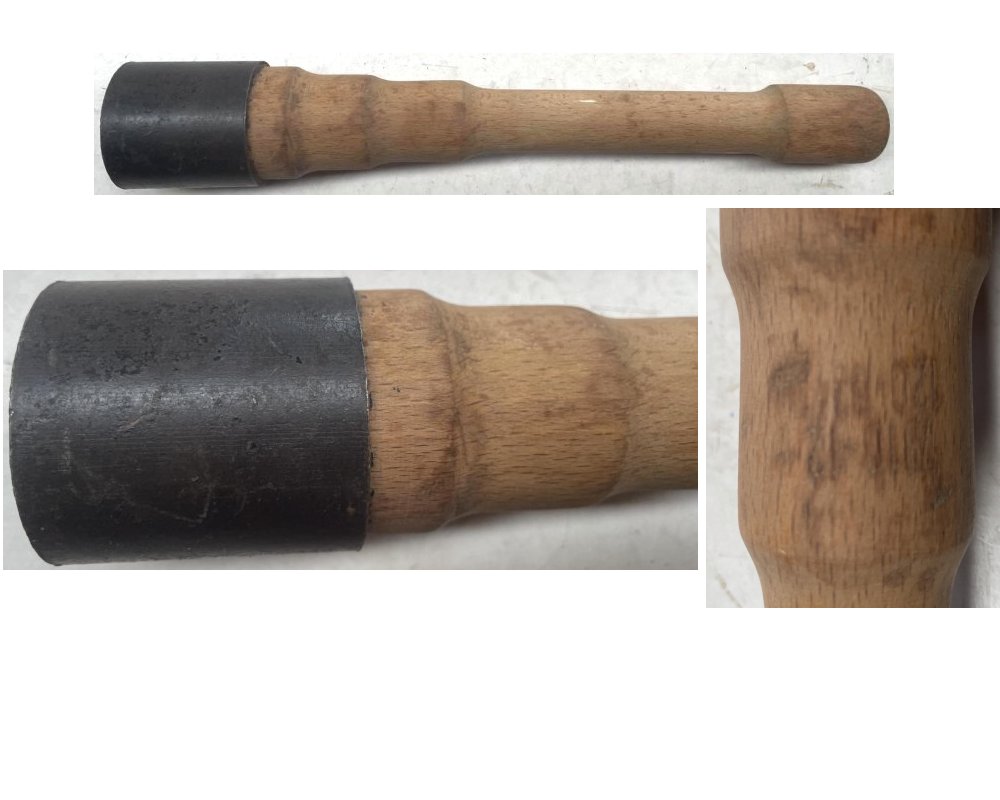 WH1317. GERMAN WWII TRAINING GRENADE, a solid one piece of wood